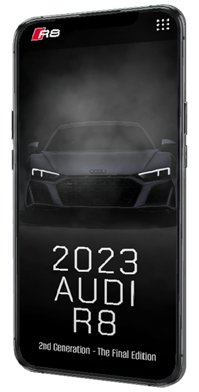 Mobile phone displaying the Audi R8 project