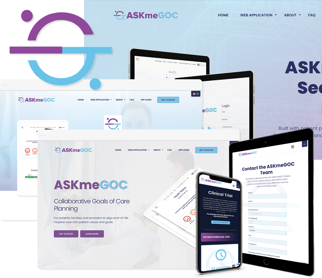 Various screen displays of the ASKmeGOC project